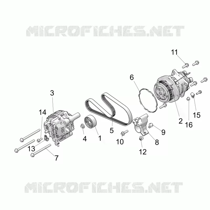 ENGINE, ALTERNATORE AND COMPRESSOR