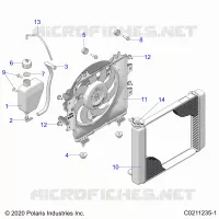 ENGINE, SISTEMA DI RAFFREDDAMENTO, RADIATOR, FAN & OVERFLOW BOTTLE