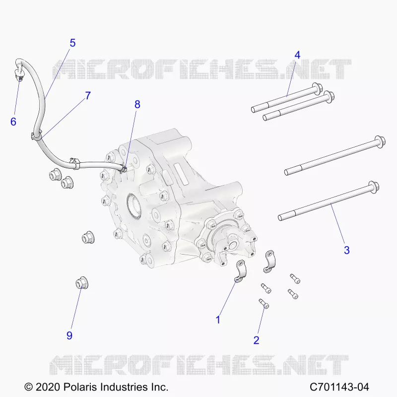 TRASMISSIONE, GEARCASE, REAR, MOUNTING