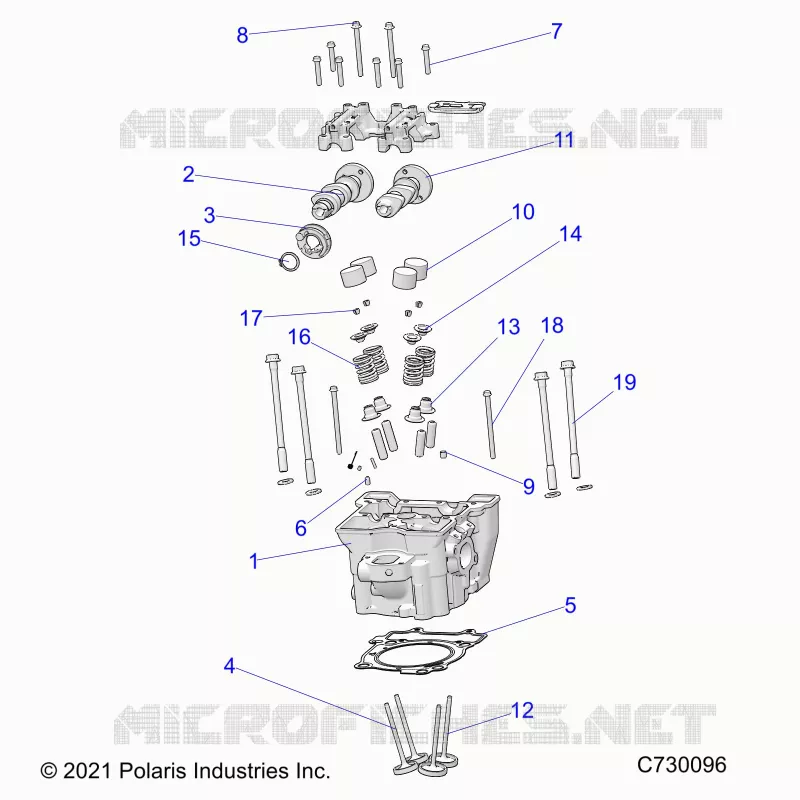 ENGINE, TESTA CILINDRO, CAMS AND VALVES