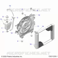 ENGINE, SISTEMA DI RAFFREDDAMENTO, RADIATOR, FAN & OVERFLOW BOTTLE