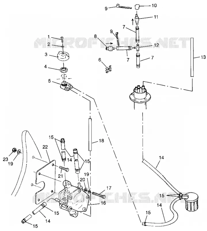 SISTEMA DI ALIMENTAZIONE CARBURANTE SLX 780 B964287 and  Intl. SLX 780 I964287 (4937443744A010)