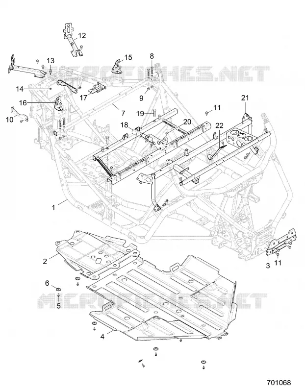 CHASSIS, TELAIO PRINCIPALE AND SKID PLATE
