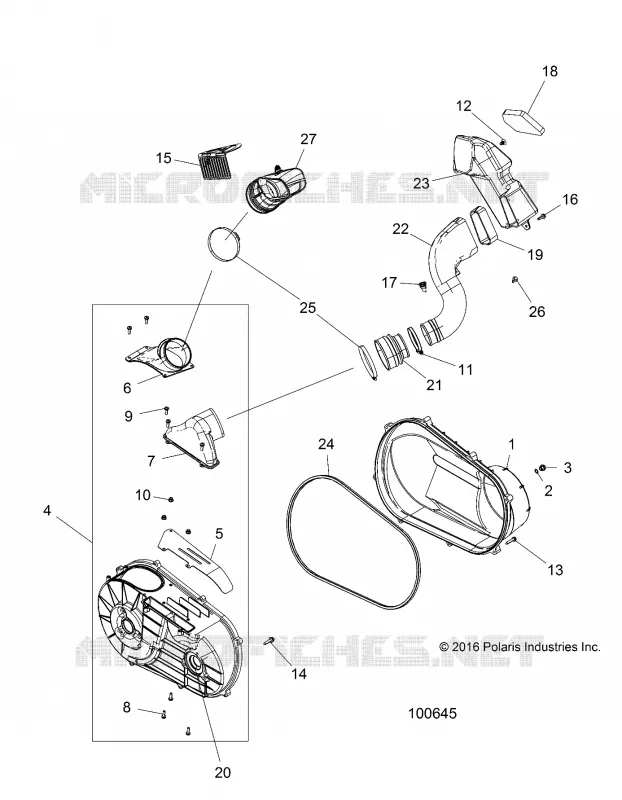 DRIVE TRAIN, COPERCHIO FRIZIONE AND DUCTING