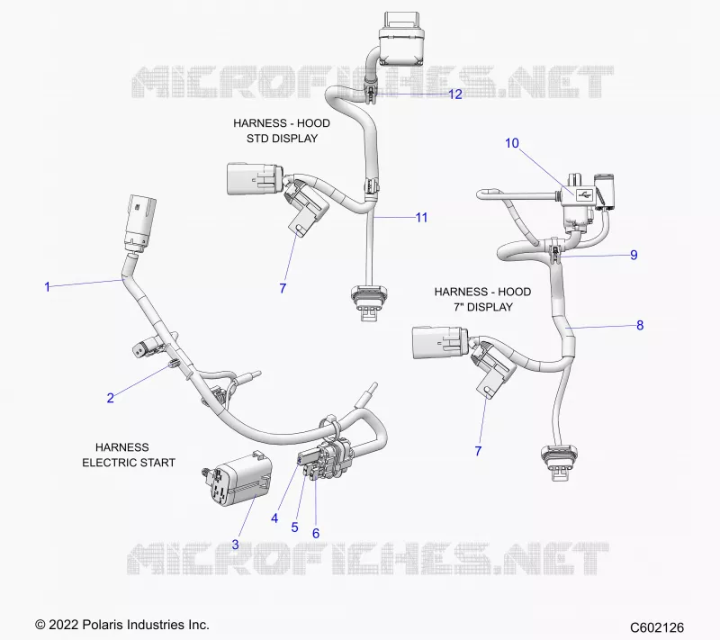 ELETTRICO, WIRE HARNESS, HOOD, ELECTRIC START