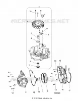 ENGINE, STATOR COVER AND FLYRUOTA