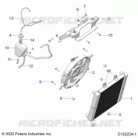 ENGINE, SISTEMA DI RAFFREDDAMENTO, RADIATOR, FAN & OVERFLOW BOTTLE