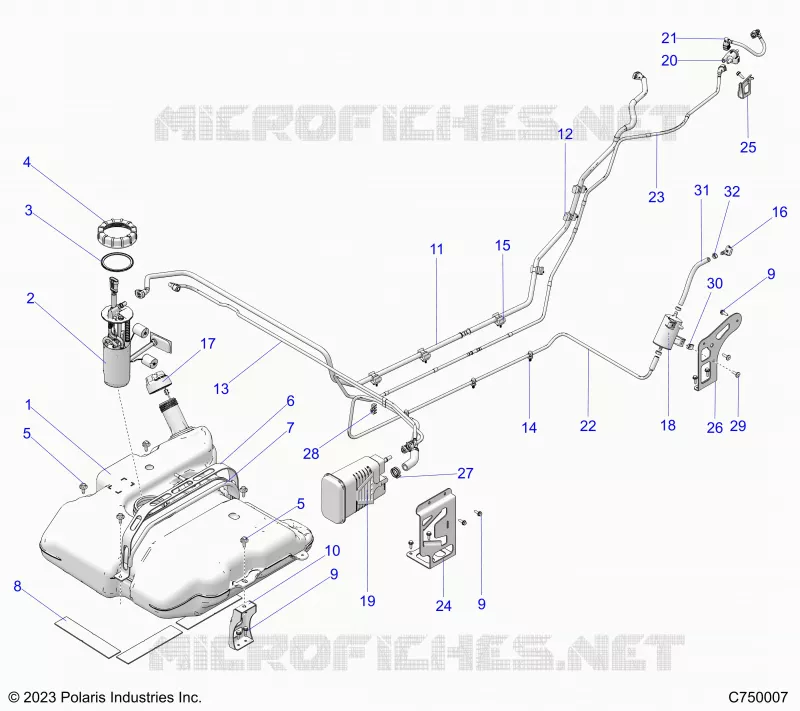 SISTEMA DI ALIMENTAZIONE CARBURANTE, EVAP FUEL TANK ASM.
