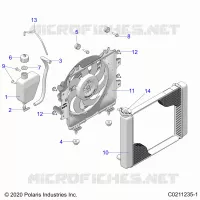ENGINE, SISTEMA DI RAFFREDDAMENTO, RADIATOR, FAN & OVERFLOW BOTTLE