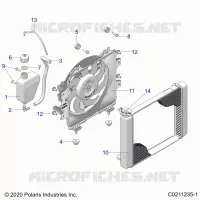 ENGINE, SISTEMA DI RAFFREDDAMENTO, RADIATOR, FAN & OVERFLOW BOTTLE
