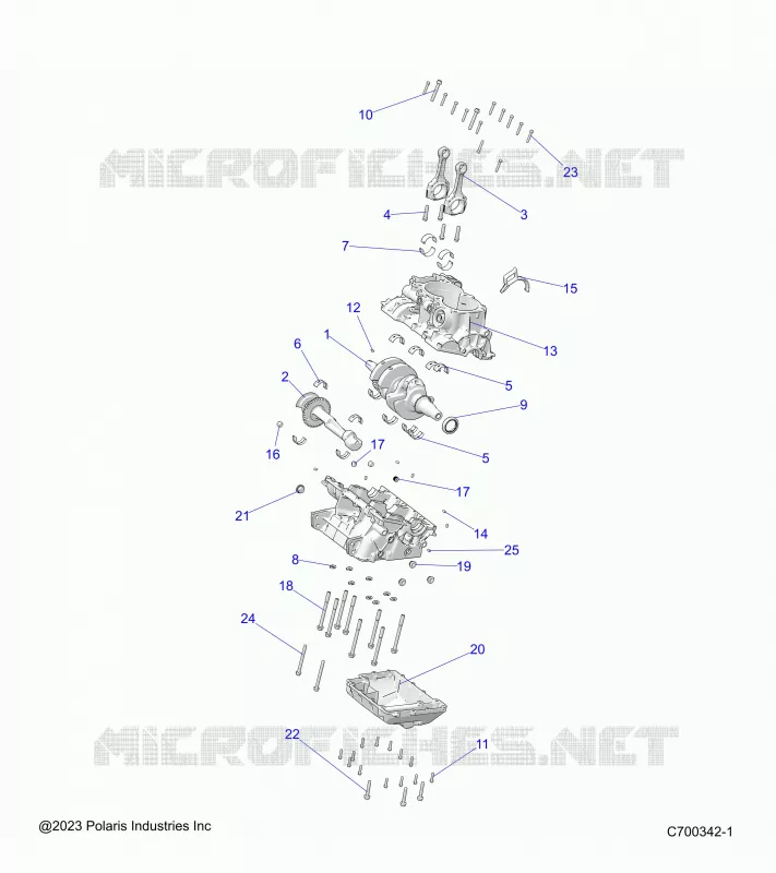 ENGINE, CRANKCASE AND ALBERO MOTORE
