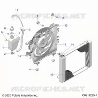 ENGINE, SISTEMA DI RAFFREDDAMENTO, RADIATOR, FAN & OVERFLOW BOTTLE