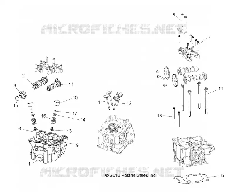 ENGINE, TESTA CILINDRO, CAMS AND VALVES