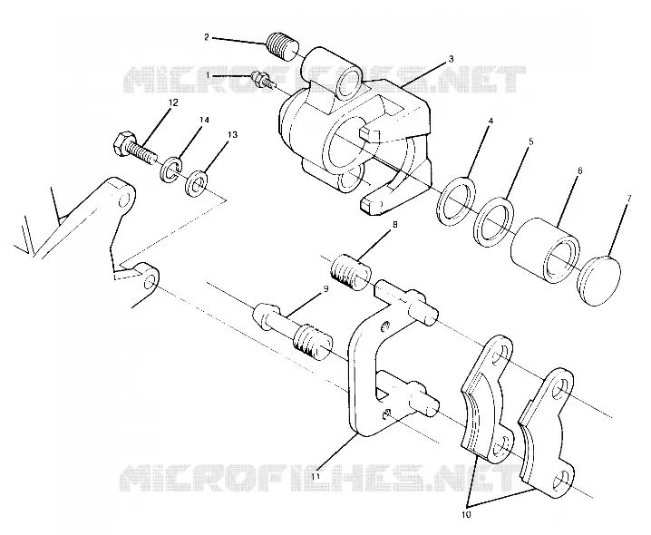FRONT FRENO CALIPER ASSEMBLY 1988 4 X 4 UPDATE