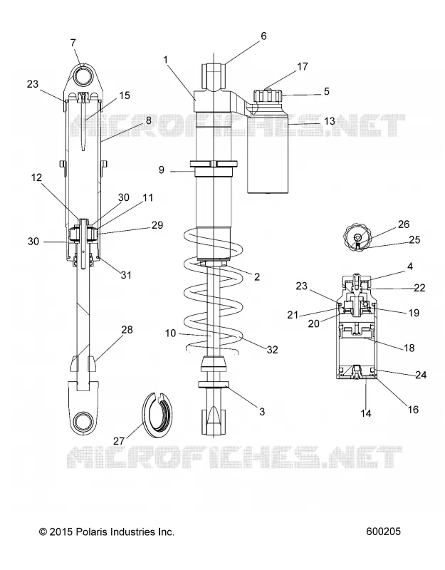 SUSPENSION, SHOCK, REAR TRACK, W/RES.