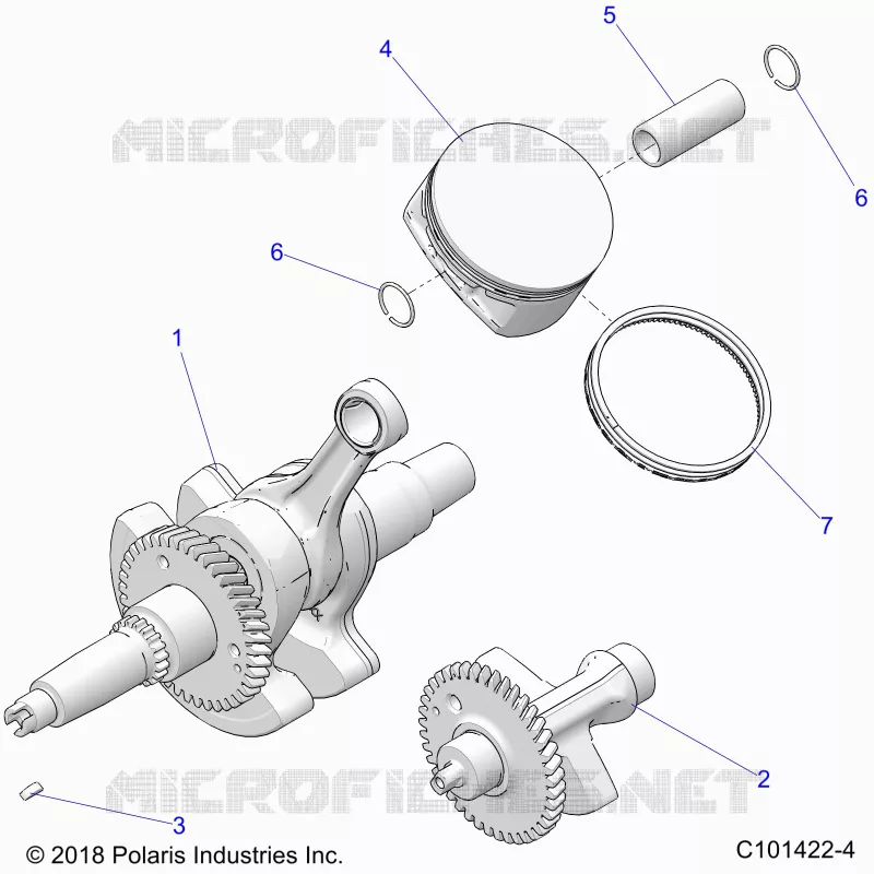 ENGINE, ALBERO MOTORE, PISTON AND BALANCE SHAFT