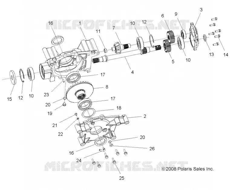 TRASMISSIONE, MID SCATOLA DEGLI INGRANAGGI INTERNALS