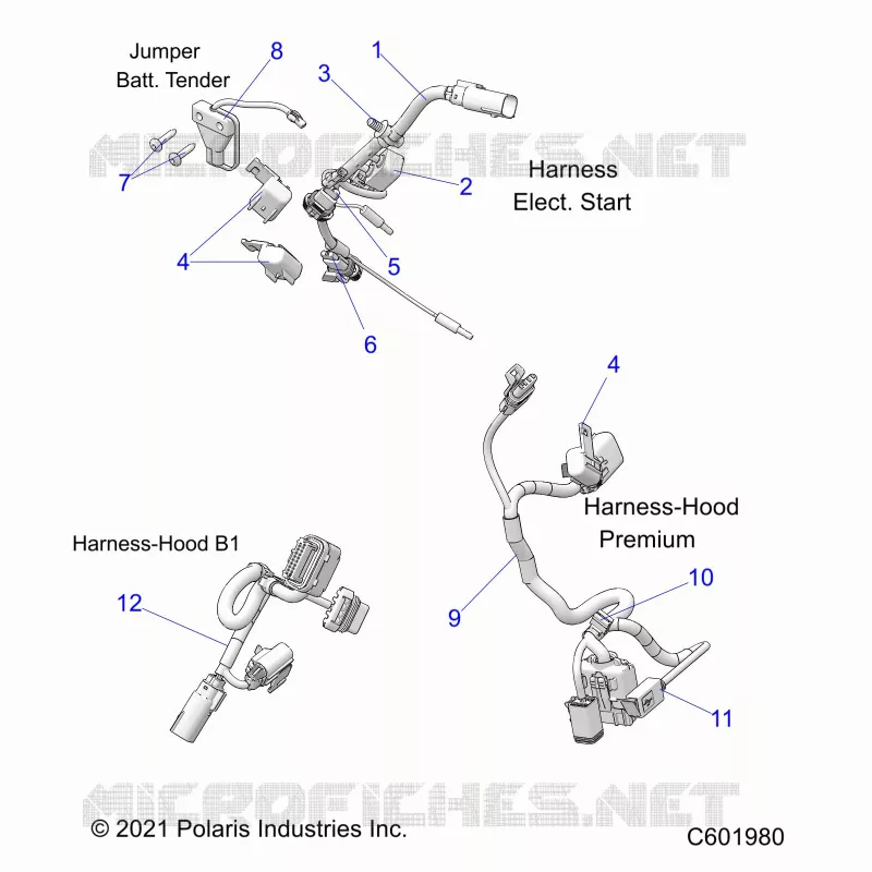 ELETTRICO, WIRE HARNESS, HOOD, ELEC. START