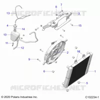 ENGINE, SISTEMA DI RAFFREDDAMENTO, RADIATOR, FAN & OVERFLOW BOTTLE