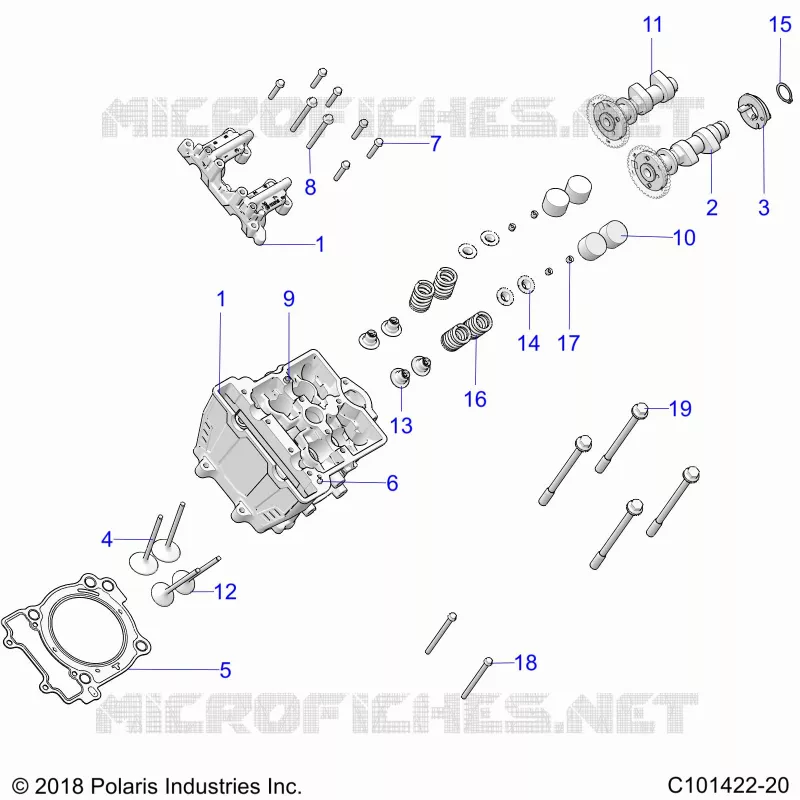 ENGINE, TESTA CILINDRO, CAMS AND VALVES