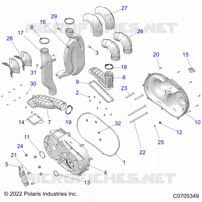 TRASMISSIONE, CLUTCH COVER AND DUCTING