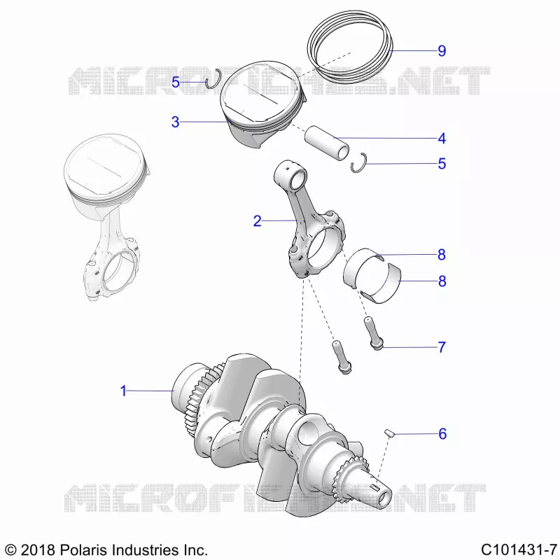 ENGINE, ALBERO MOTORE AND PISTON