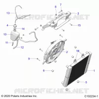 ENGINE, SISTEMA DI RAFFREDDAMENTO, RADIATOR, FAN & OVERFLOW BOTTLE