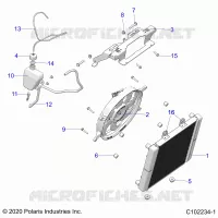 ENGINE, SISTEMA DI RAFFREDDAMENTO, RADIATOR, FAN & OVERFLOW BOTTLE