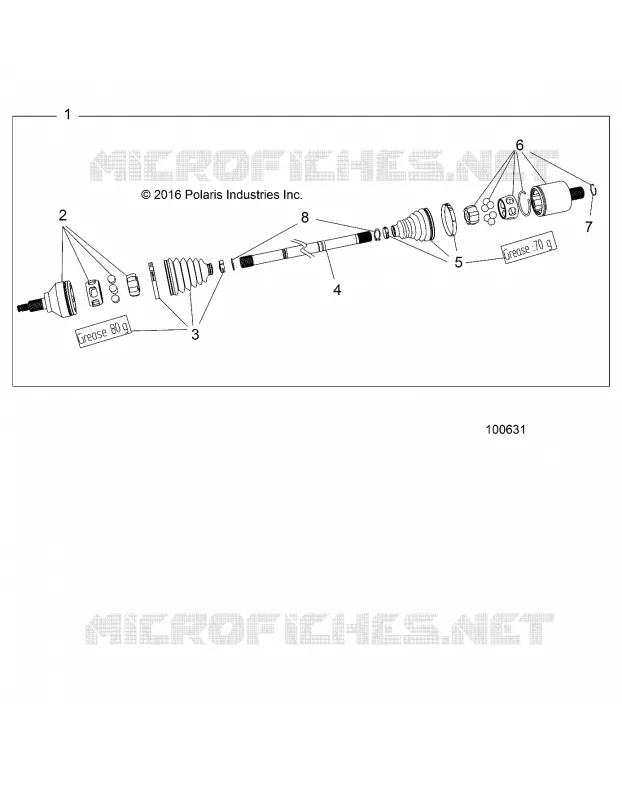 DRIVE TRAIN, POSTERIORE DRIVE SHAFT (TO 8/29/16)
