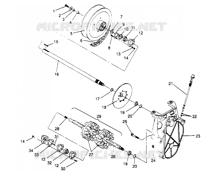TRASMISSIONE ASSEMBLY  TRAIL 0952761, TRAIL DELUXE 0952262,   and EUROPEAN T (4928862886B013)