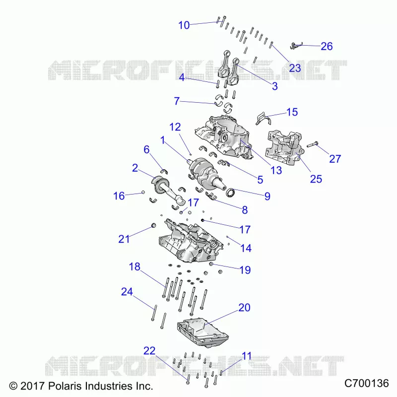 ENGINE, CRANKCASE AND ALBERO MOTORE