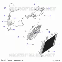 ENGINE, SISTEMA DI RAFFREDDAMENTO, RADIATOR, FAN & OVERFLOW BOTTLE