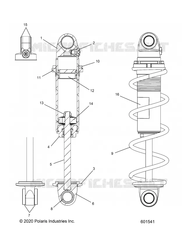 SUSPENSION, SHOCK ANTERIORE TRACK (CLEAR COIL OVER)