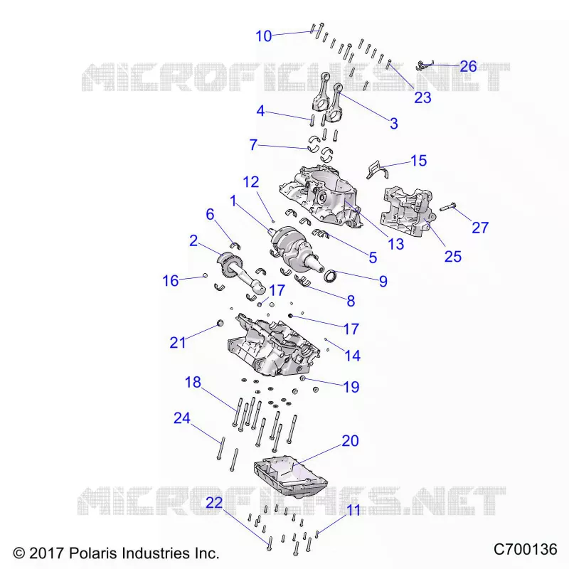 ENGINE, CRANKCASE AND ALBERO MOTORE