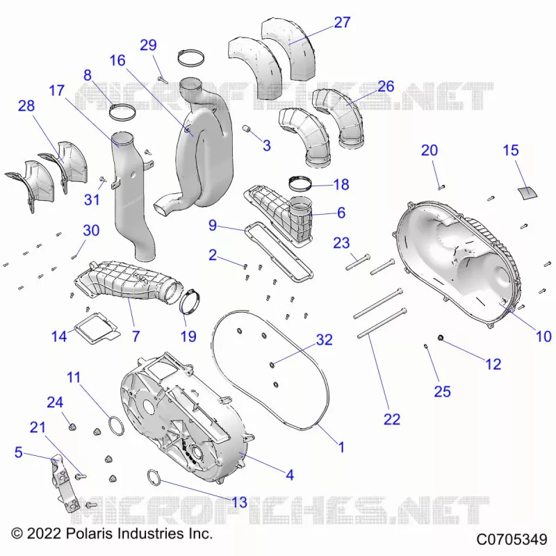 TRASMISSIONE, CLUTCH COVER AND DUCTING