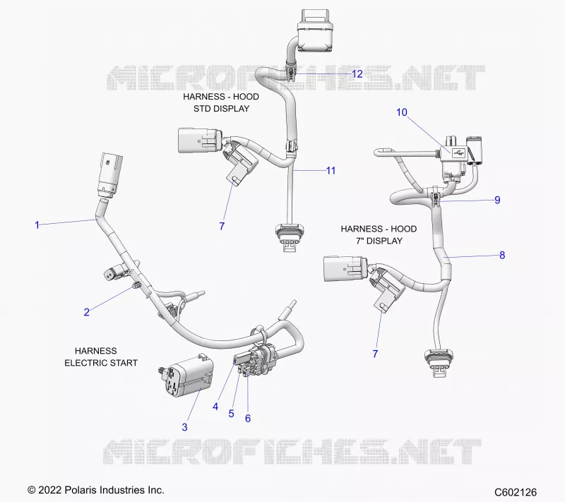 ELETTRICO, WIRE HARNESS, HOOD, ELECTRIC START