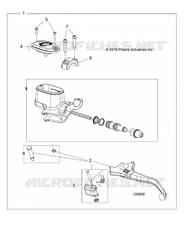 BRAKES, FRONT BRAKE LEVER AND CILINDRO PRINCIPALE