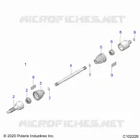 TRASMISSIONE, REAR DRIVE SHAFT A22SDS57C4 (C102226)
