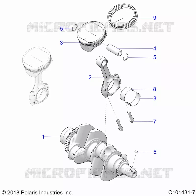 ENGINE, ALBERO MOTORE AND PISTON