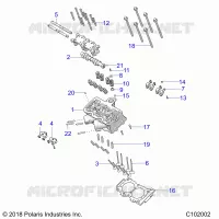 ENGINE, TESTA CILINDRO, CAM AND VALVES