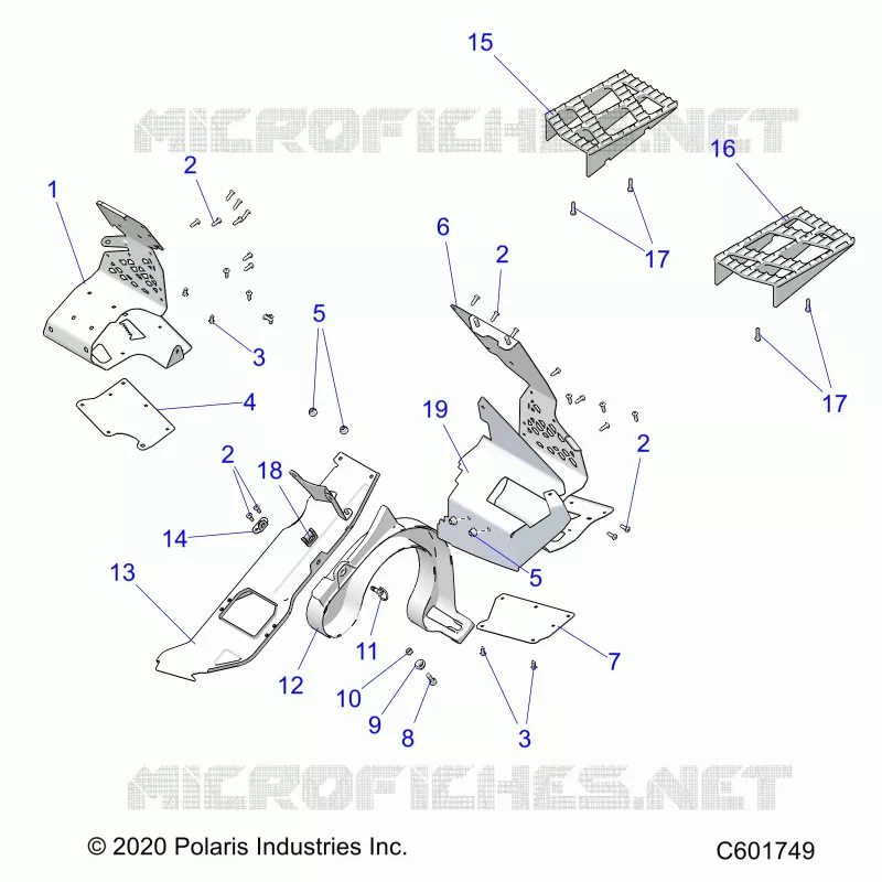CHASSIS, PROTEZIONE FRIZIONE AND FOOTRESTS