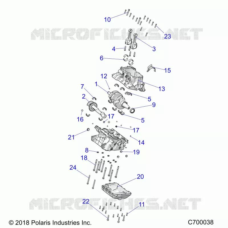 ENGINE, CRANKCASE AND ALBERO MOTORE