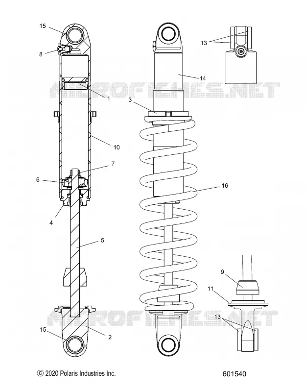 SUSPENSION, AMMORTIZZATORE POSTERIORE TRACK, MONOTUBE, 7045533