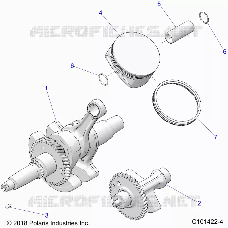 ENGINE, ALBERO MOTORE, PISTON AND BALANCE SHAFT