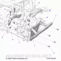 CHASSIS, MOUNTING, FRONT GEARCASE AND PARAURTI ANTERIORE