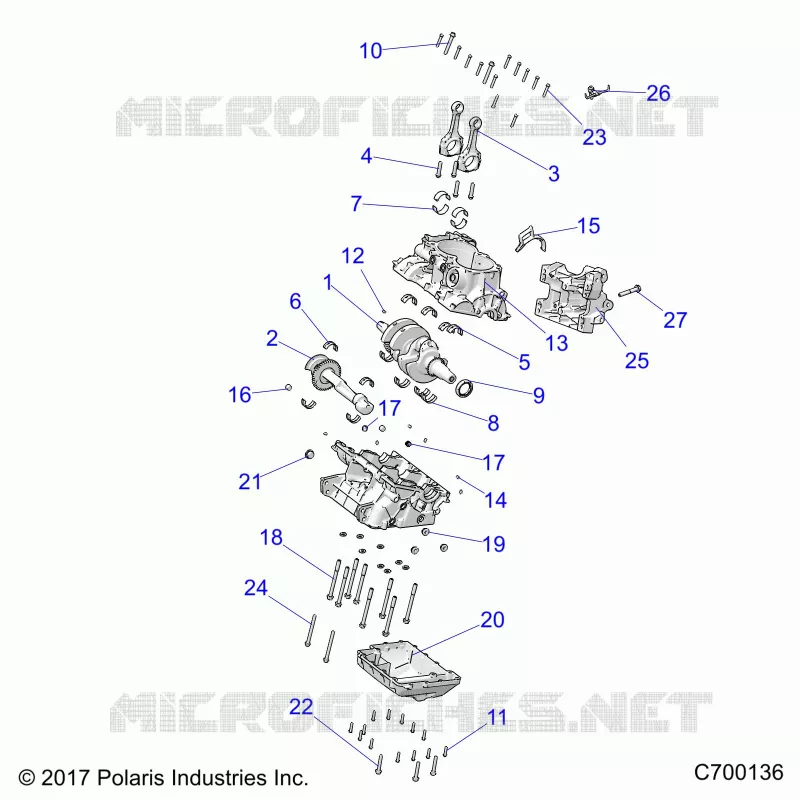 ENGINE, CRANKCASE AND ALBERO MOTORE