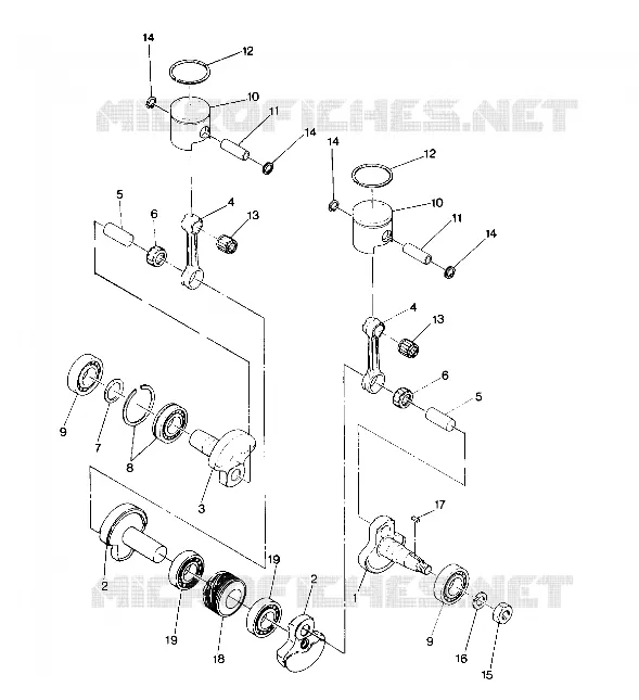 PISTONE AND ALBERO MOTORE SPRINT E/S (4915431543025A)