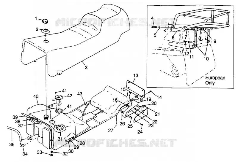 SEDILE   SERBATOIO DI GAS ULTRA TOURING 0975378 and EUROPEAN ULTRA TOURING E975378 (4938133813A009)