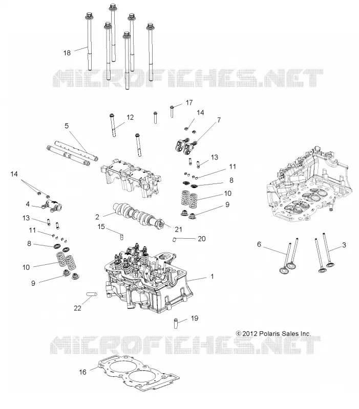 ENGINE, TESTA CILINDRO, CAM AND VALVES