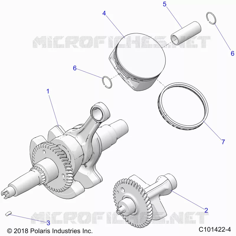 ENGINE, ALBERO MOTORE, PISTON AND BALANCE SHAFT